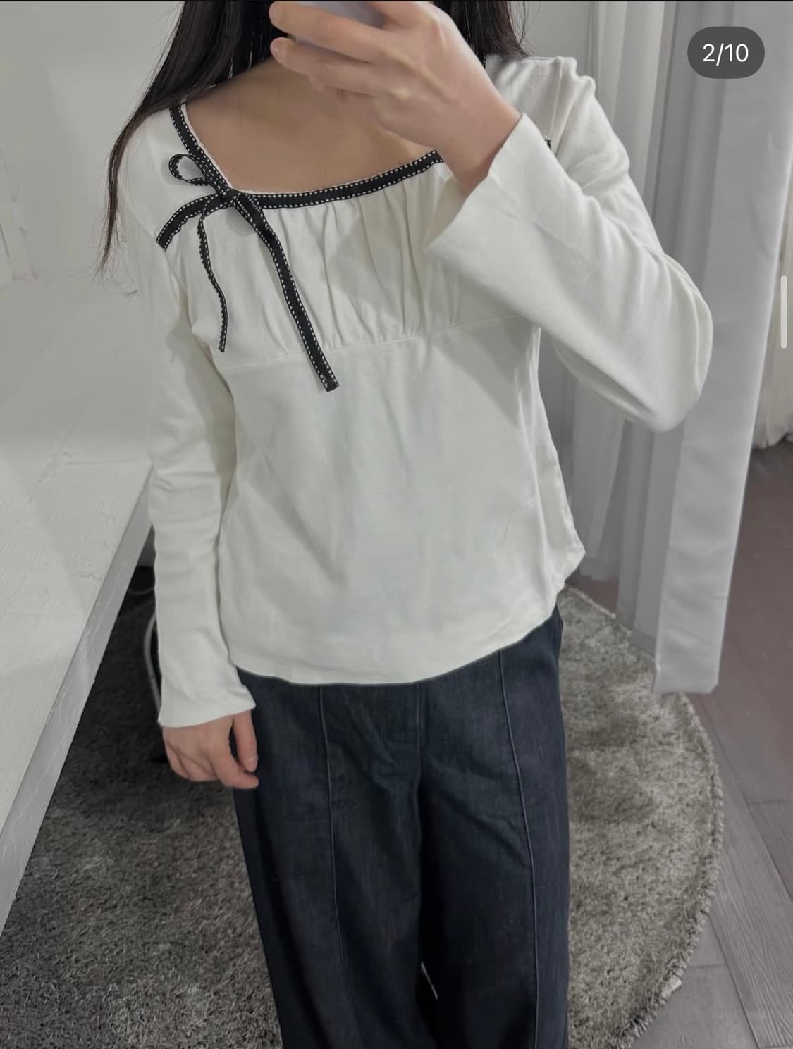 ribbon detail longsleeve 상품이미지2