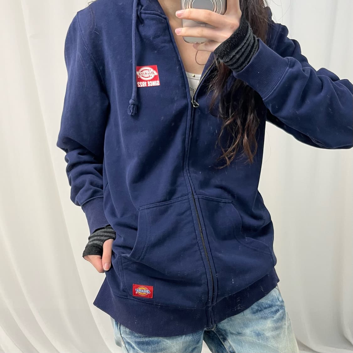 Dickies Navy Hoodie Zip-up 상품이미지3