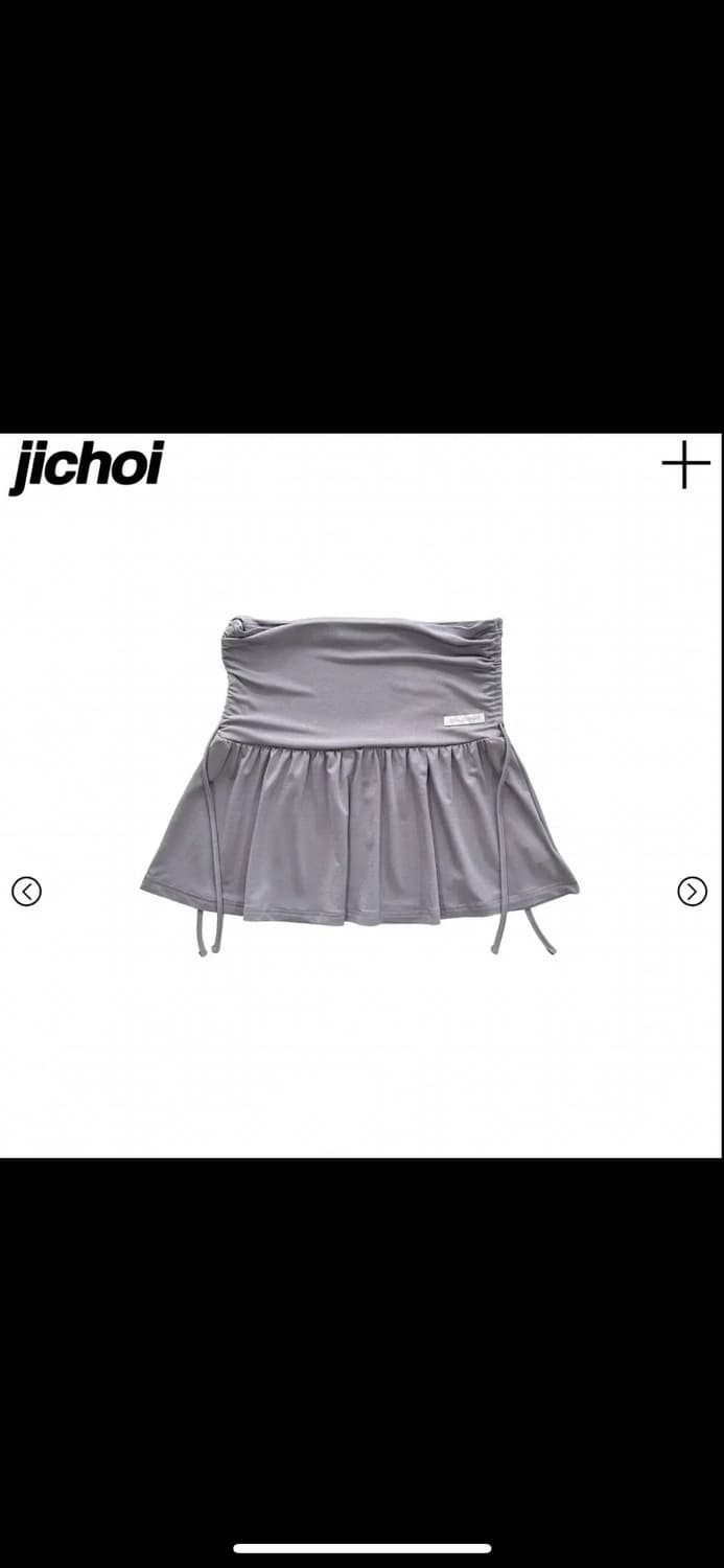 지초이 컴포트 24-003 셔링 스커트 바이올렛 그레이 상품이미지1