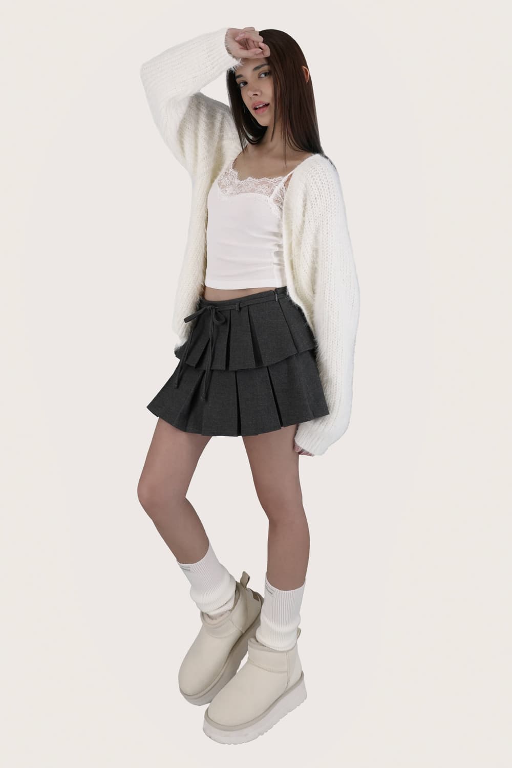 클리시어 슈가플럼 헤어리 가디건 상품이미지1