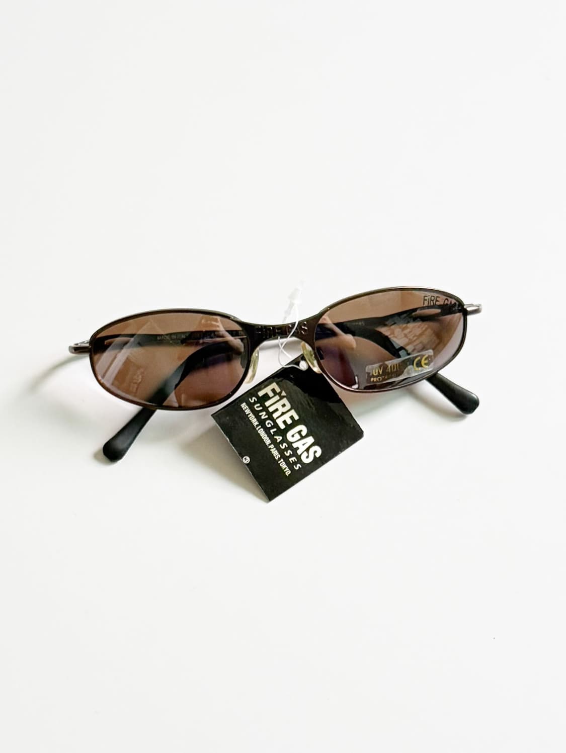 90s FIRE GAS 브라운 슬림 오벌 메탈 빈티지 틴트 선글라스 상품이미지1