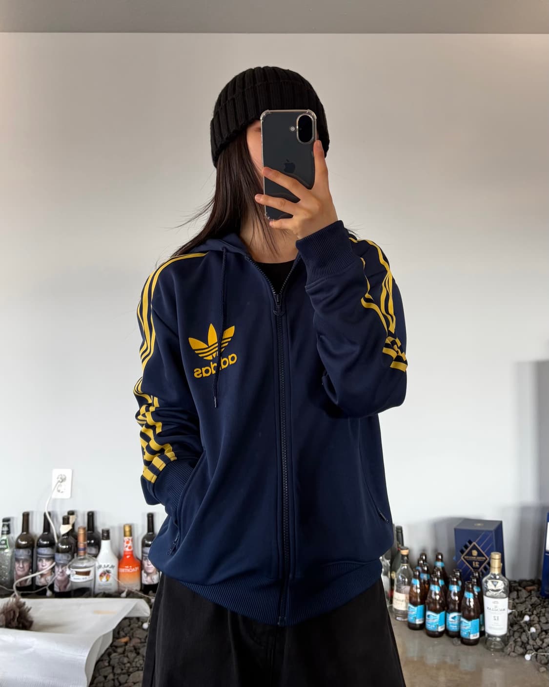 [L]아디다스 후드 플락 네이비 트랙탑 져지 상품이미지2