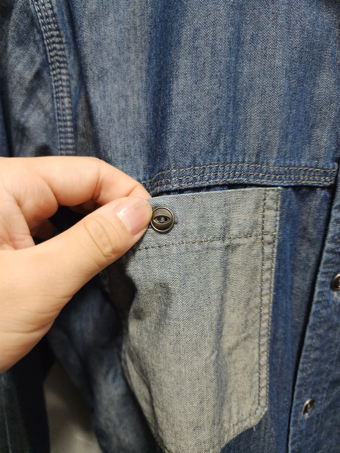 알마니 익스체인지 배색 데님셔츠 상품이미지3