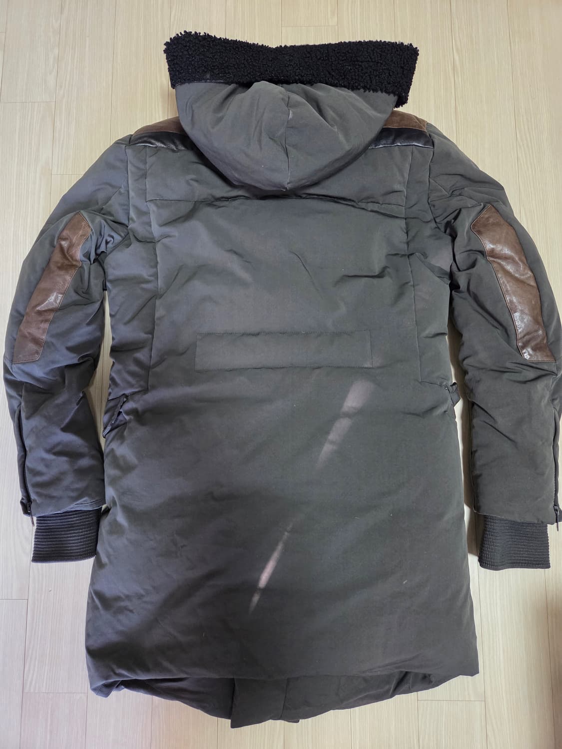 시스템옴므 가죽믹스 구스다운 패딩 상품이미지2