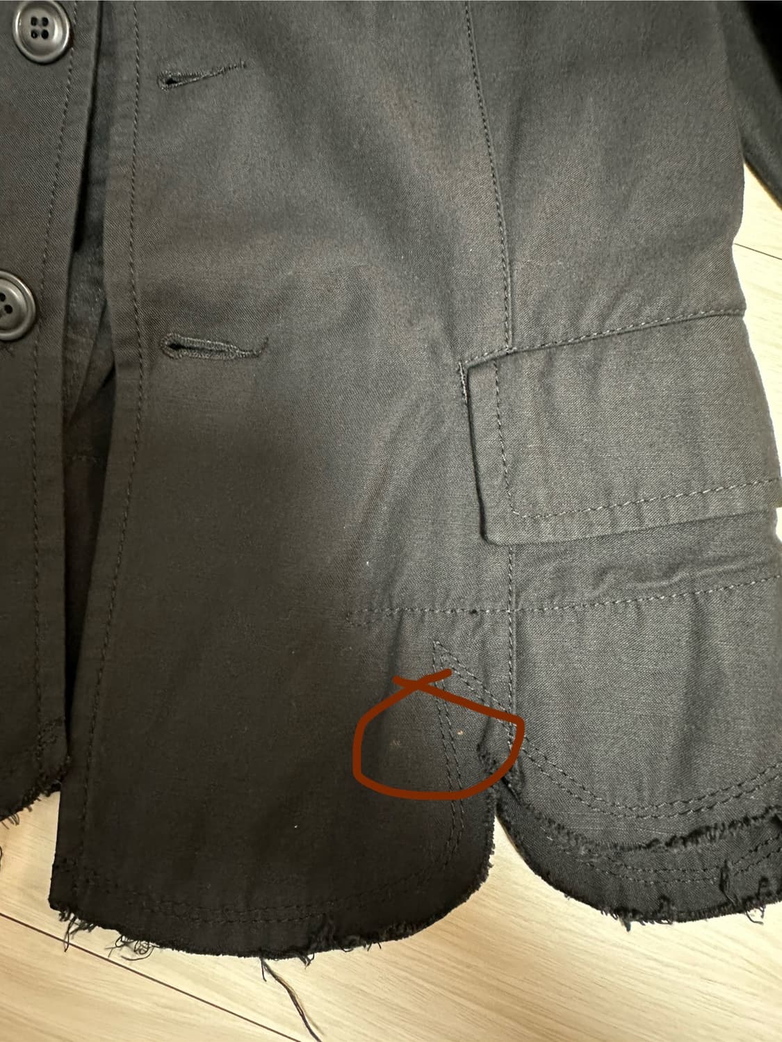 [L] 꼼데가르송 컷팅 자켓 상품이미지8