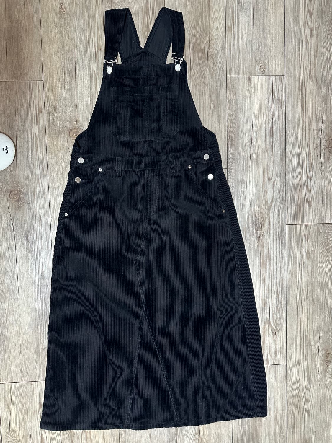 언노운 플라넷_오버롤 코듀로이 롱스커트 블랙(현재 사이트 품절 상품) 상품이미지1