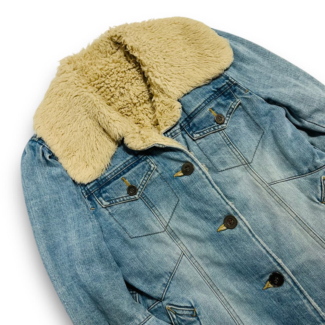 히스테릭 글래머 데님 워시드 슬리브 셰르파 코트 상품이미지3
