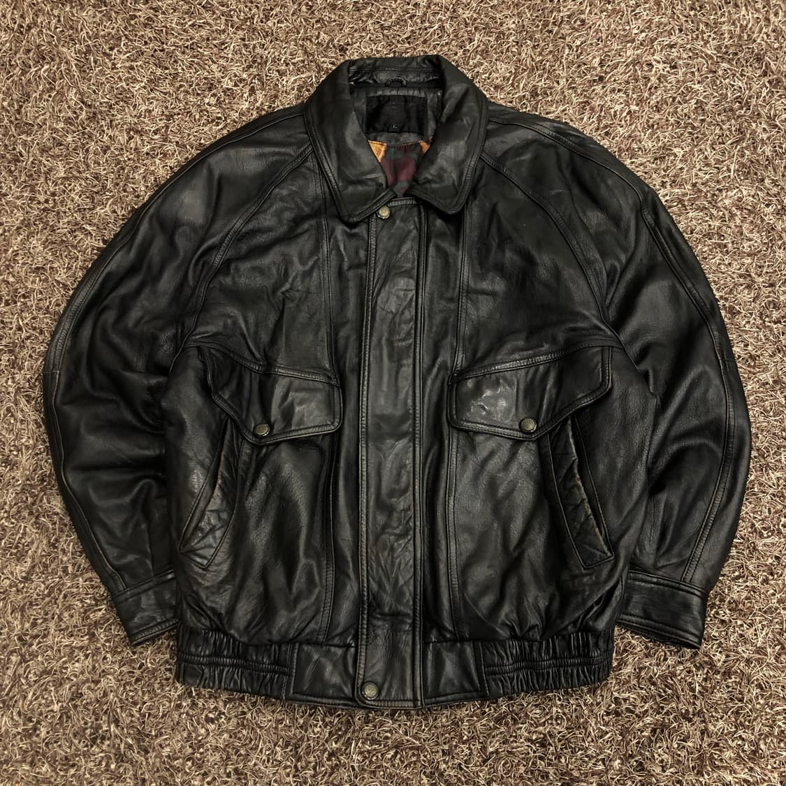 빈티지 리얼레더 봄버 가죽 레더 자켓 상품이미지1