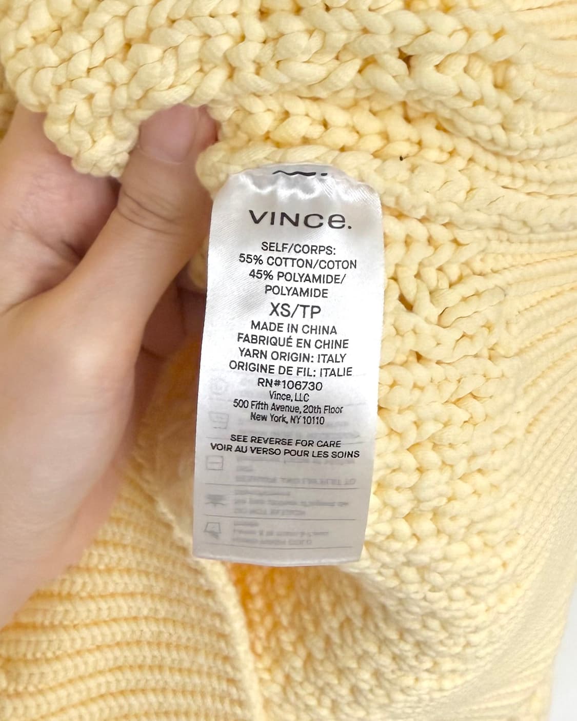 빈스 옐로우 드랍 숄더 니트 스웨터 상품이미지8