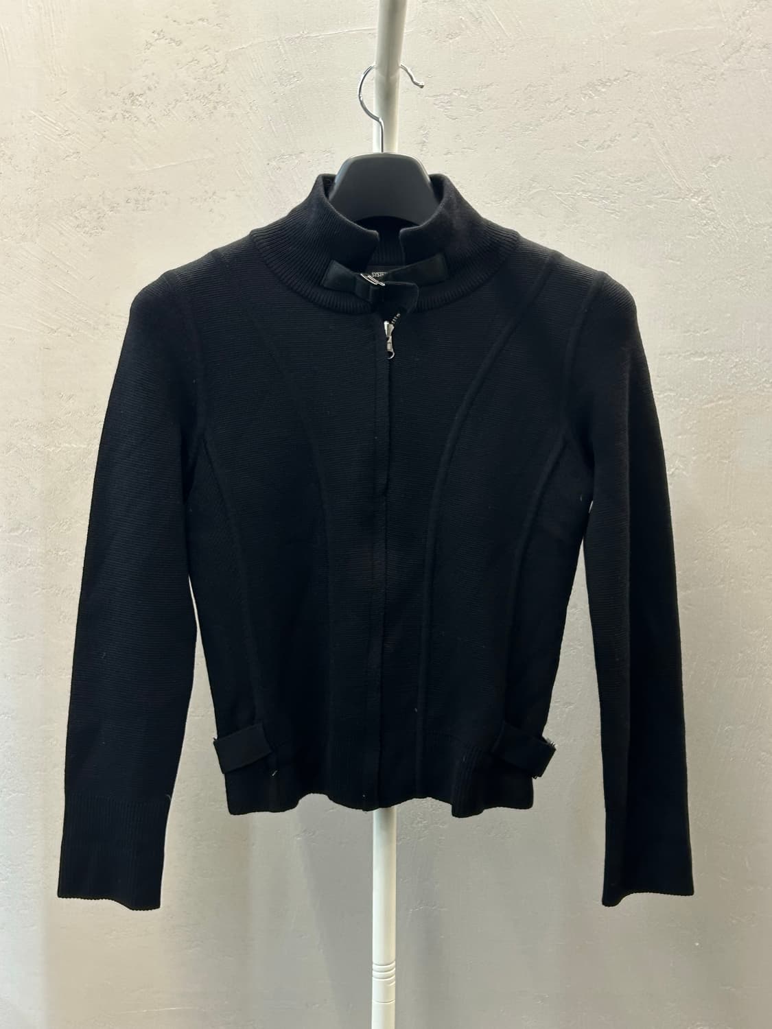 SYSTEM 블랙 니트 집업 가디건 상품이미지2