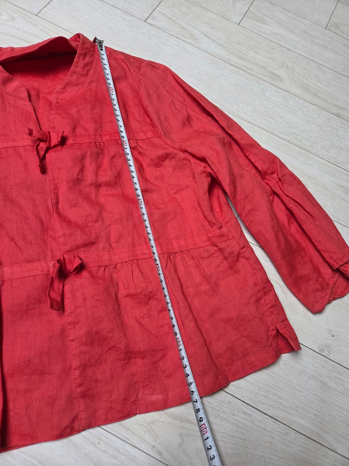 돌실나이 레드 리넨100 블라우스  상품이미지4