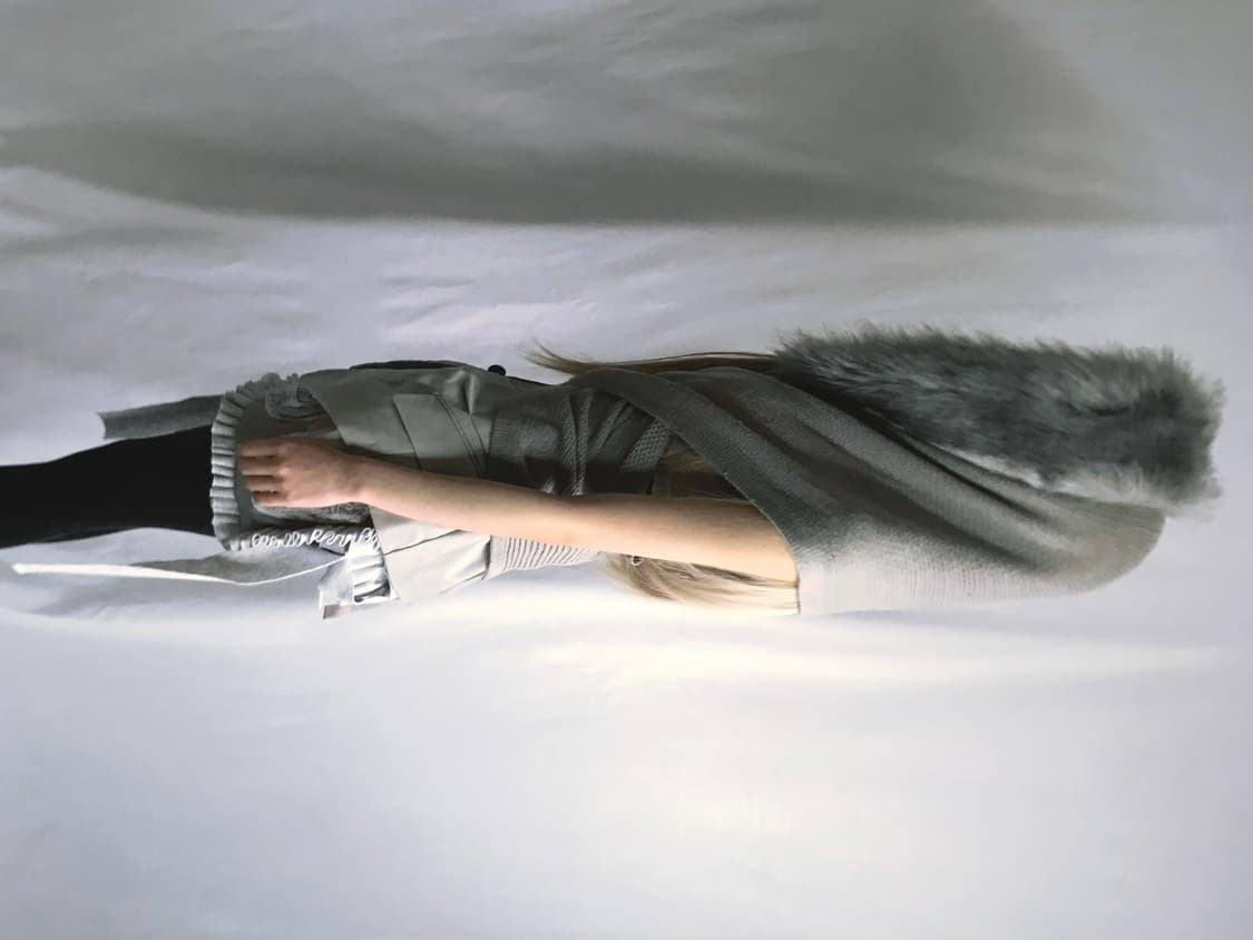 Sliver knit fur wide multi shawl 상품이미지5