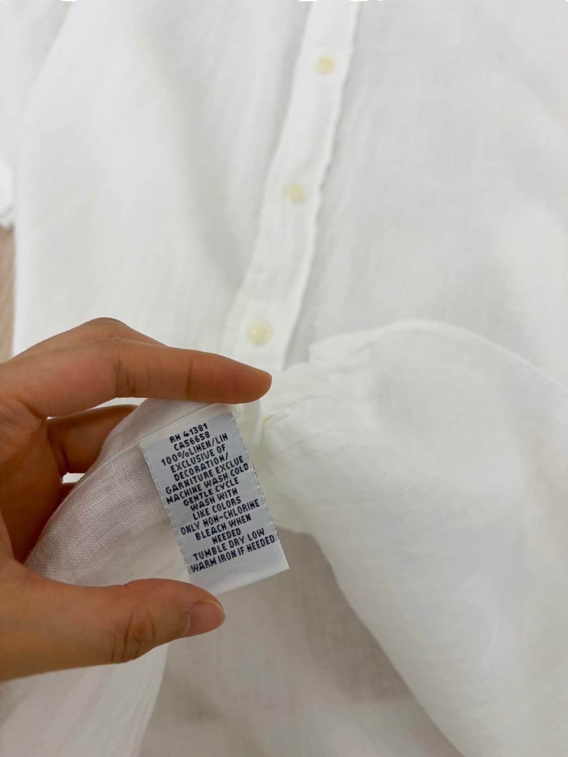 폴로 린넨 반팔셔츠 화이트 (L) 상품이미지9