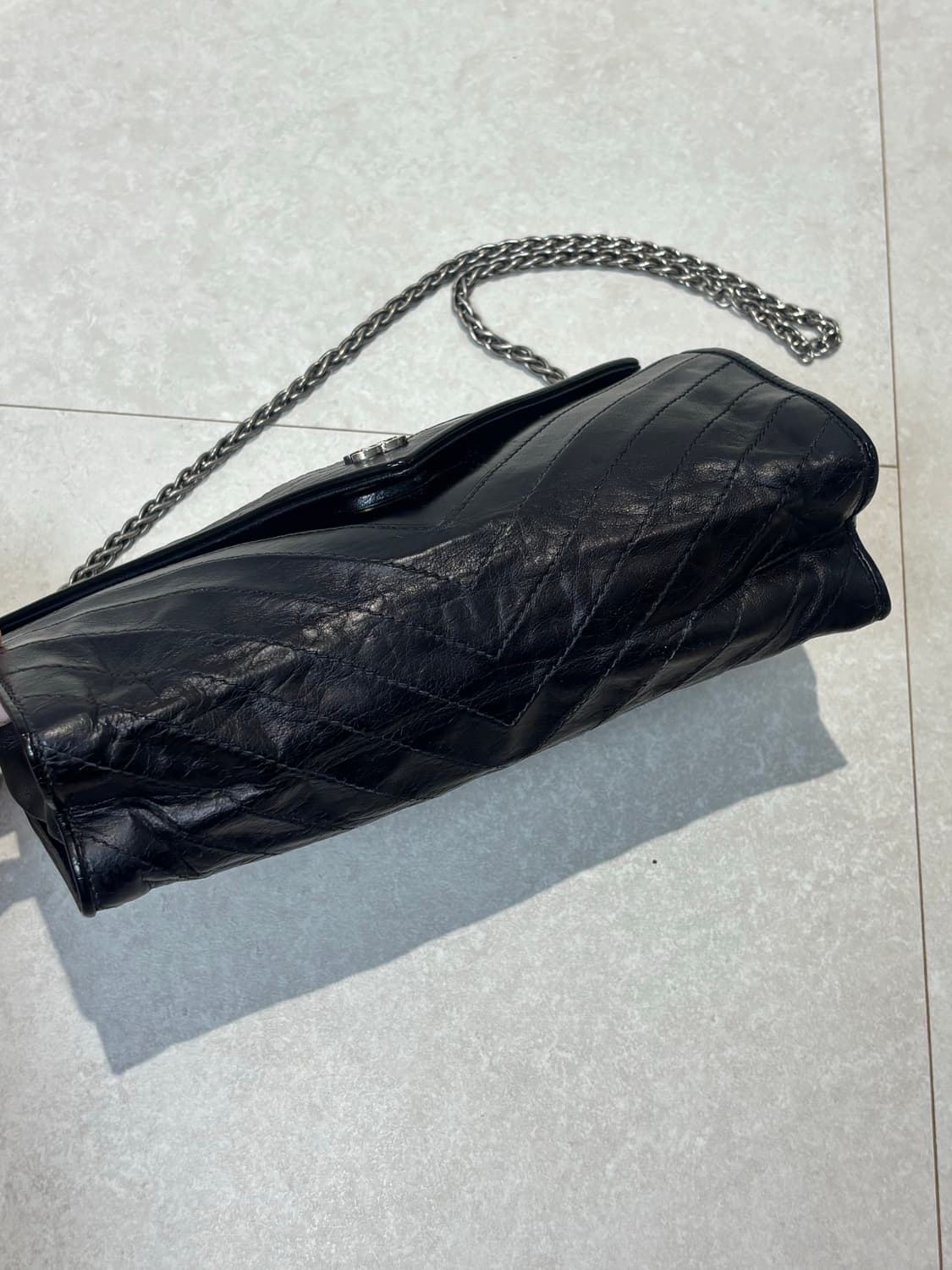 정품 샤넬 빈티지 쉐브론 블랙 체인백 3번대 상품이미지2