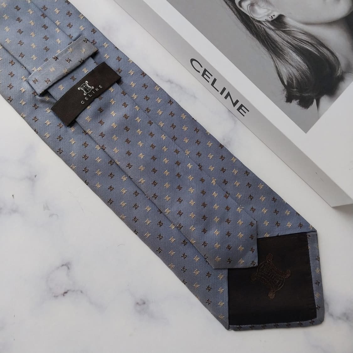 셀린느 실크 트리오페 자수 넥타이 9.1cm A~B등급 K2087
 상품이미지4