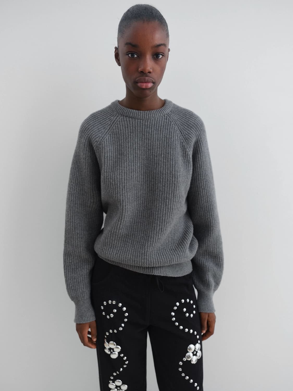 [S] 기마구아스 delya 스터드 트라우저 블랙 상품이미지3