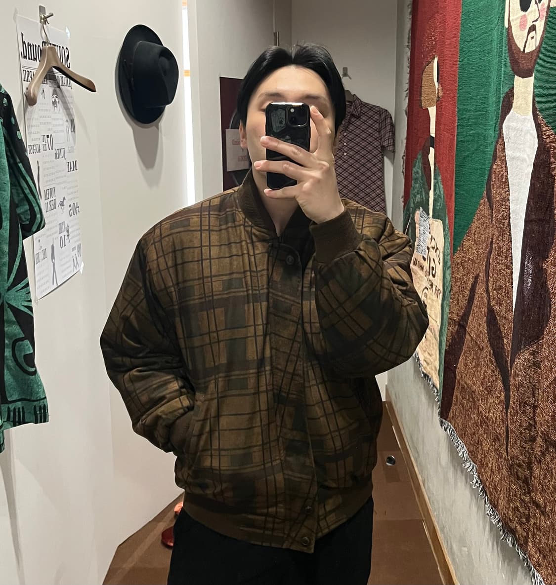 빈티지 체크 자켓 상품이미지1