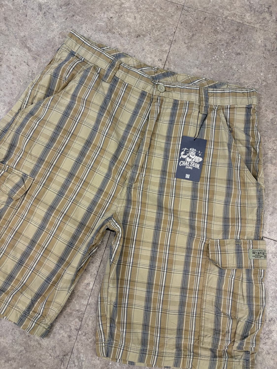 랭귤러 베이지 체크 카고 반바지 #csz378 상품이미지2