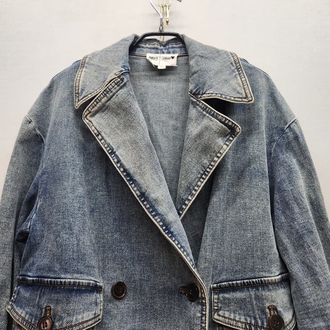 디즈니 미키마우스 백프린팅 빈티지 데님 블레이저 55(M) 상품이미지2