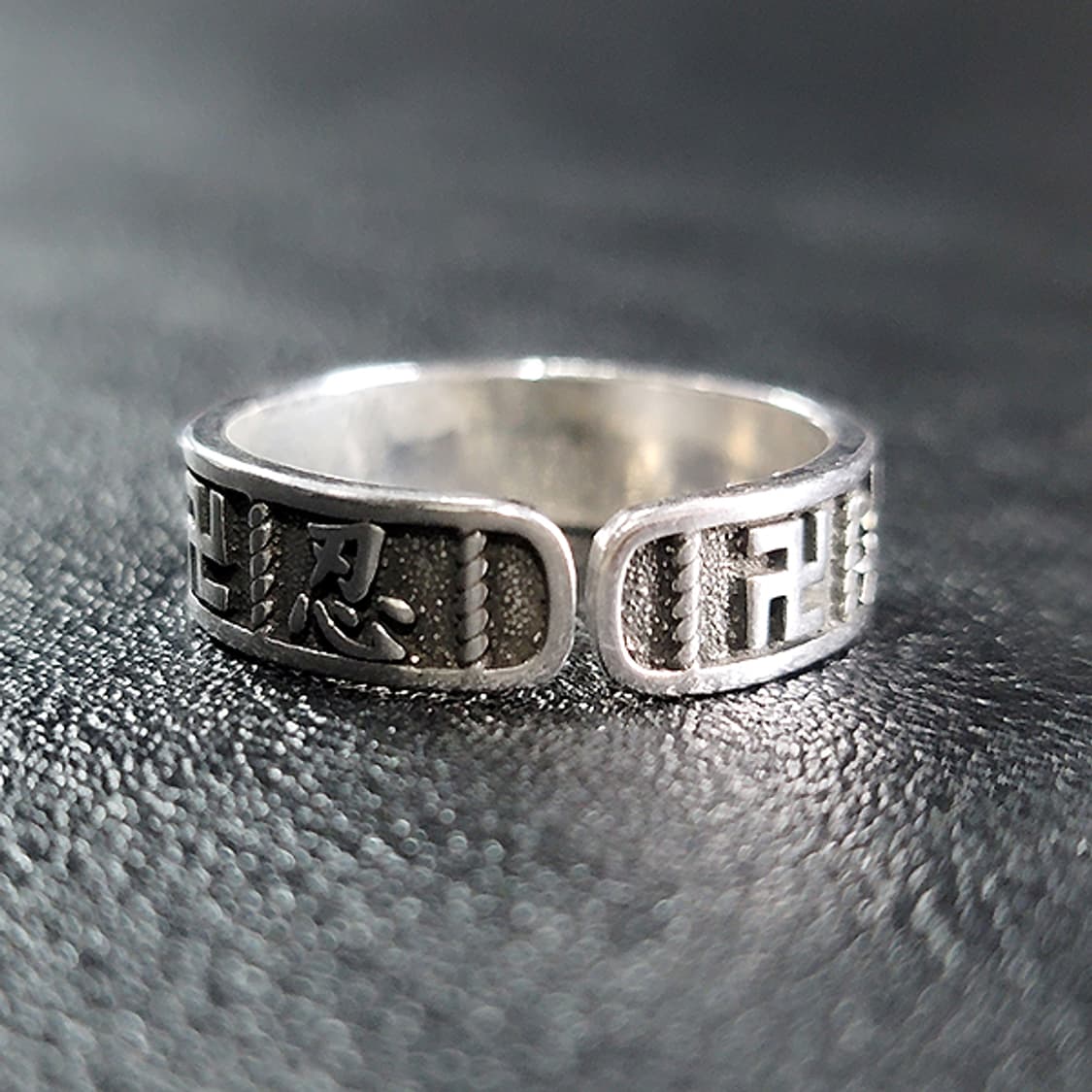 Manja 실버 남자 엔틱 빈티지 불교 반지 상품이미지4