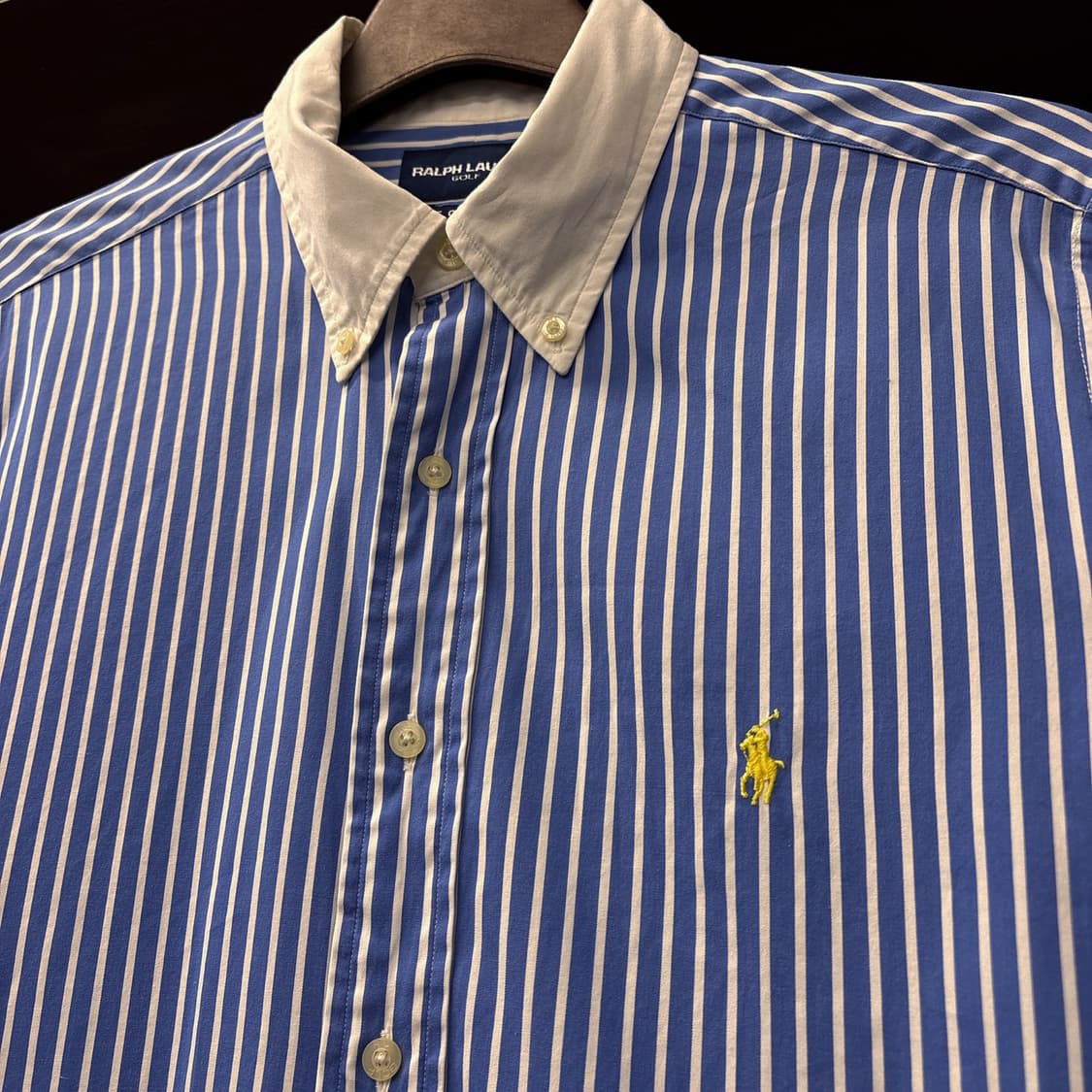 90s 랄프로렌 골프 클래식핏 화이트카라 스트라이프 셔츠 N1099 상품이미지6