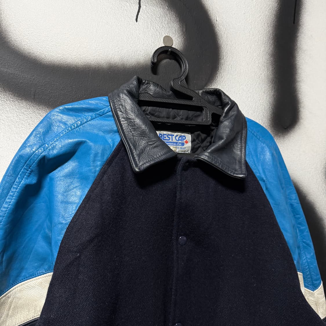 VTG 빈티지 빅사이즈 올드스쿨 소가죽 레더암 퀼팅 바시티 자켓 상품이미지3