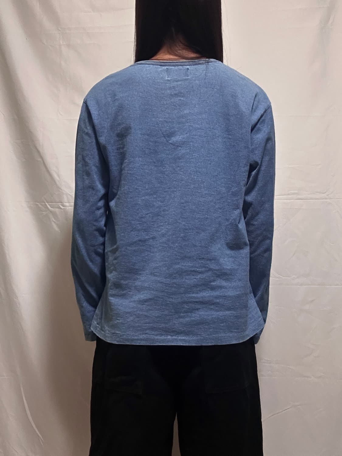 빈티지 패치워크 코튼 긴팔티셔츠 상품이미지4