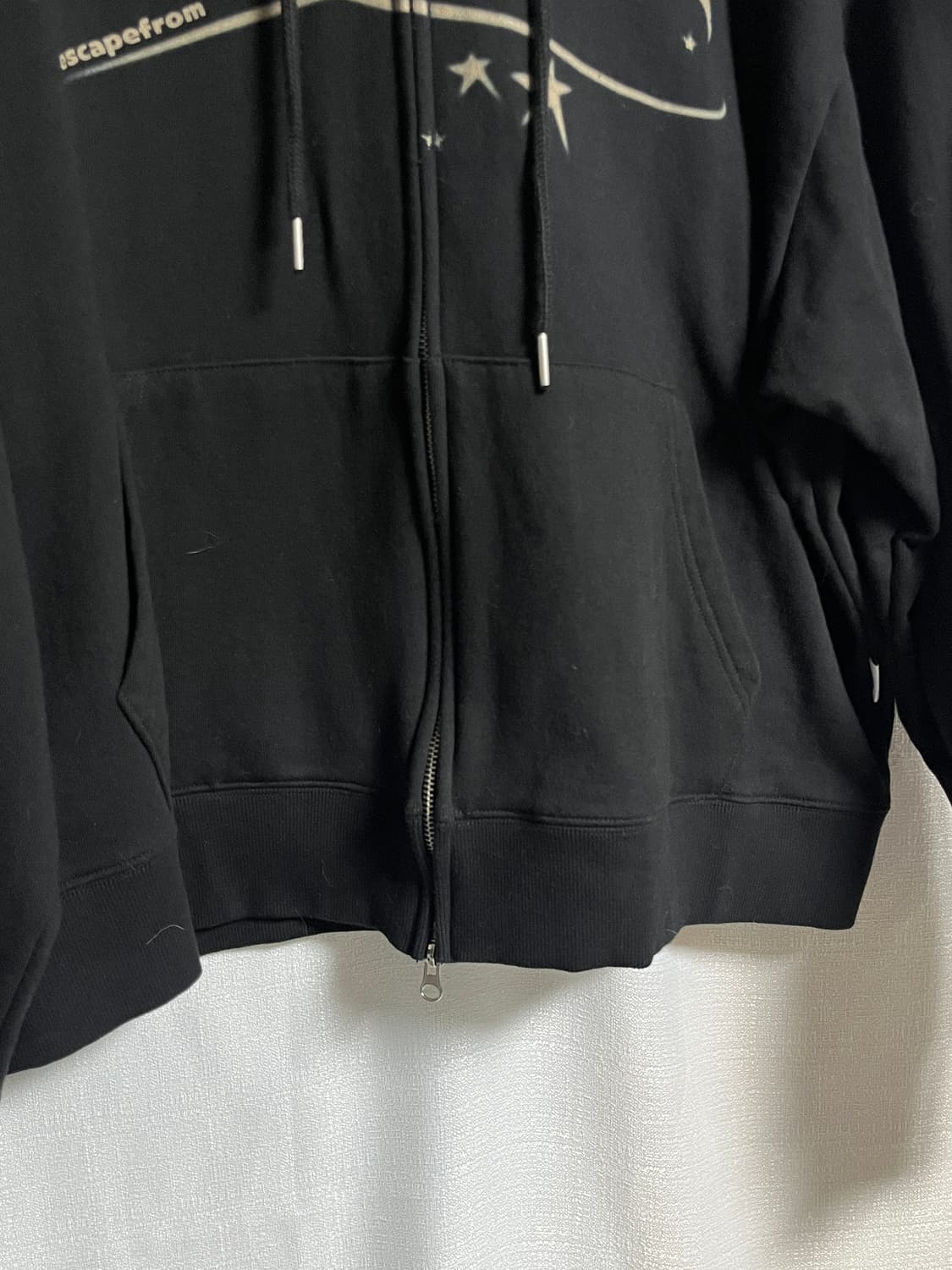 공용 이스케이프프롬 밀키웨이 크롭 후드집업 블랙 L 상품이미지3
