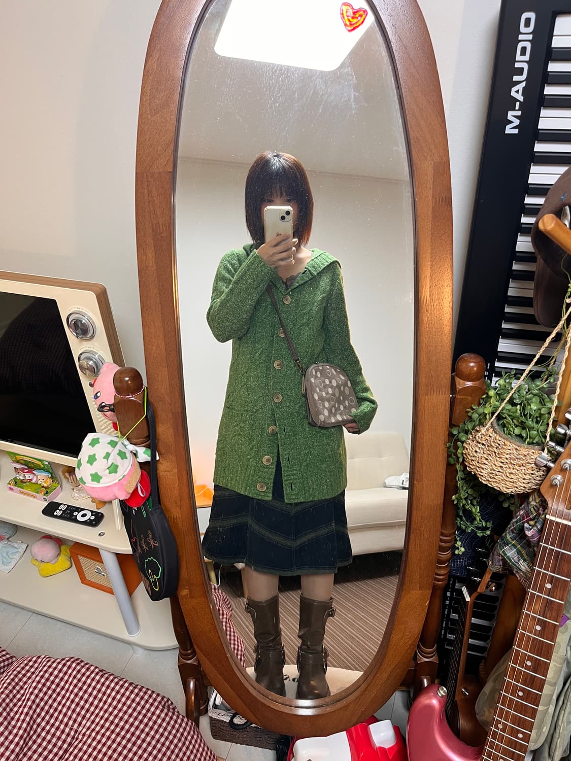 모리걸 가디건 도트 가방 세트 상품이미지1