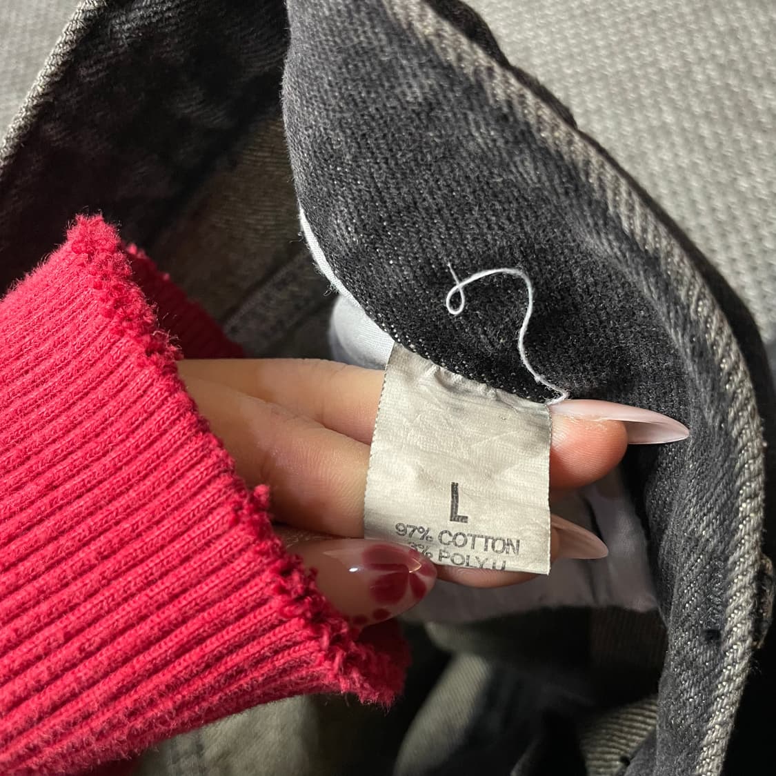 (34) D-green 흑청 워싱 데님 팬츠 L 상품이미지4