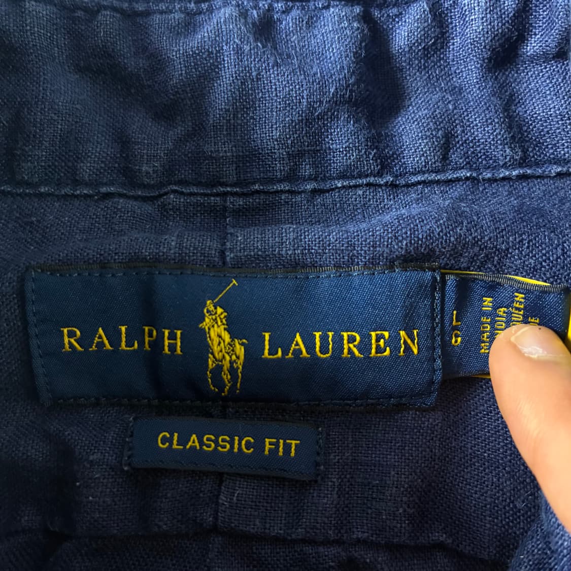 Polo  폴로 랄프로렌 자수 린넨 네이비 셔츠  상품이미지4