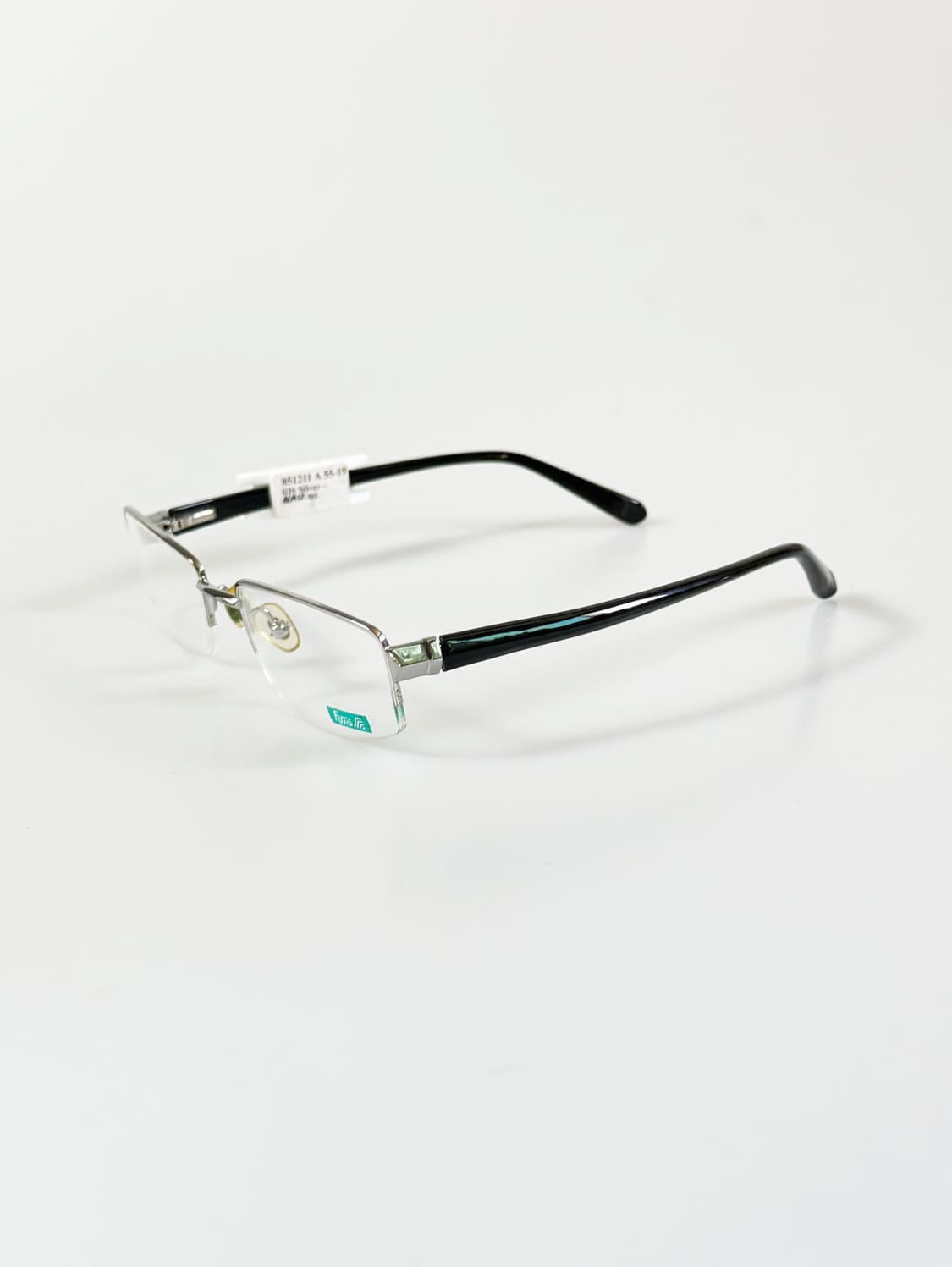 90s FUTIS 실버 메탈 반무테 스퀘어 빈티지 안경 상품이미지3