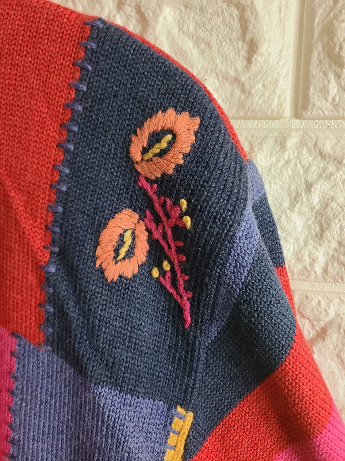 기비 꽃자수 니트 스웨터(55-66) 상품이미지2