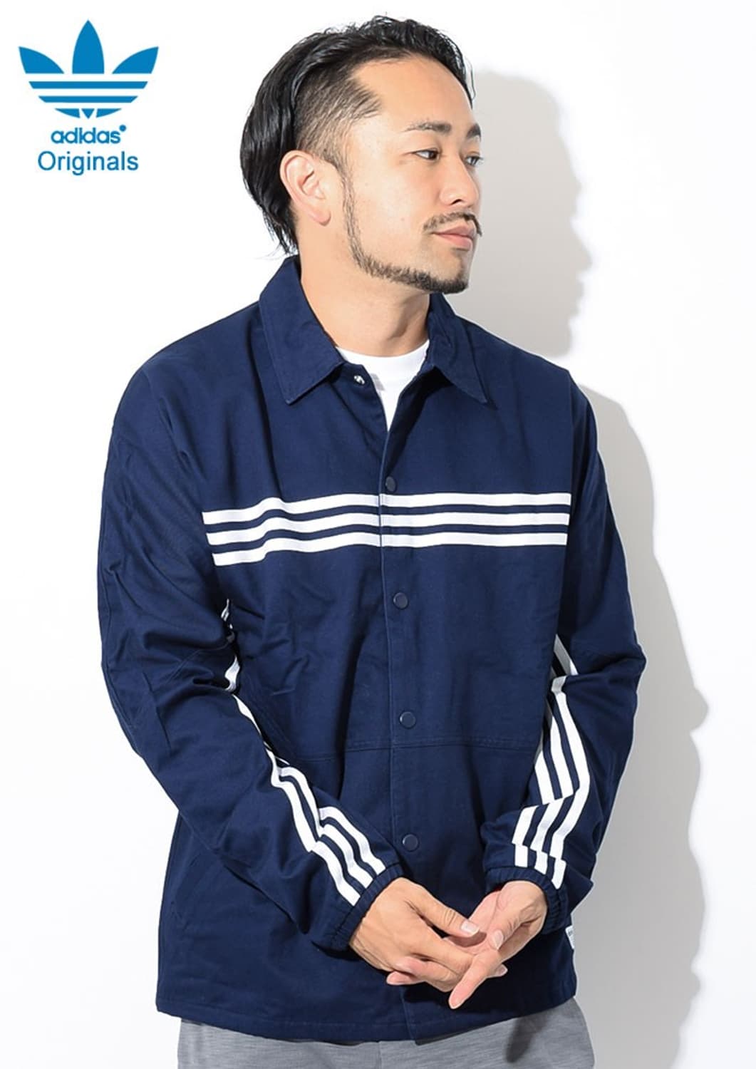 Adidas 아디다스 단추 면 코치자켓 춘추 봄 가을 바람막이 상품이미지2