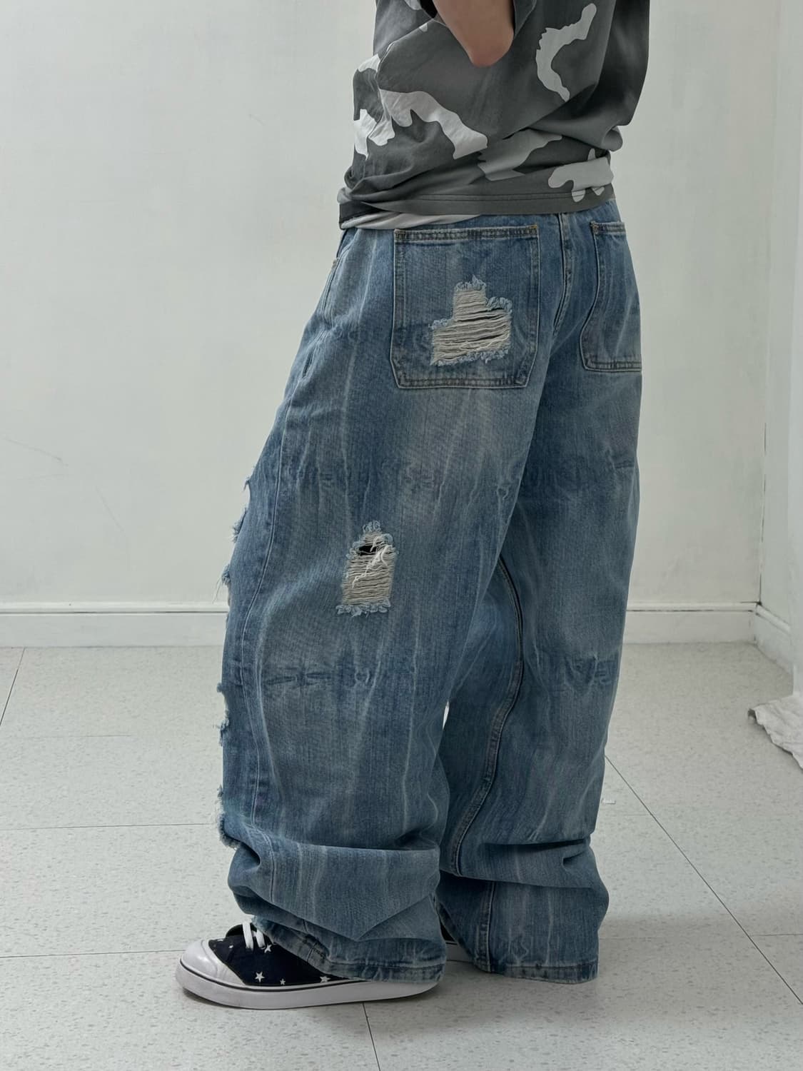 빈티지 그런지 데님팬츠 상품이미지3