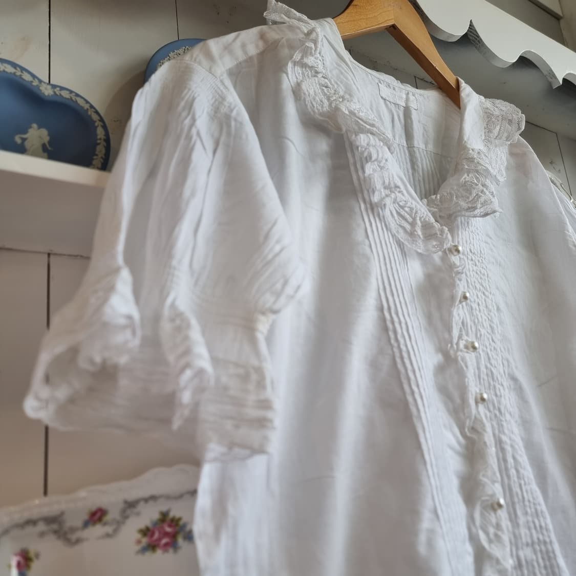 핑크하우스(PINK HOUSE) 화이트 레이스 러플 블라우스 상품이미지6