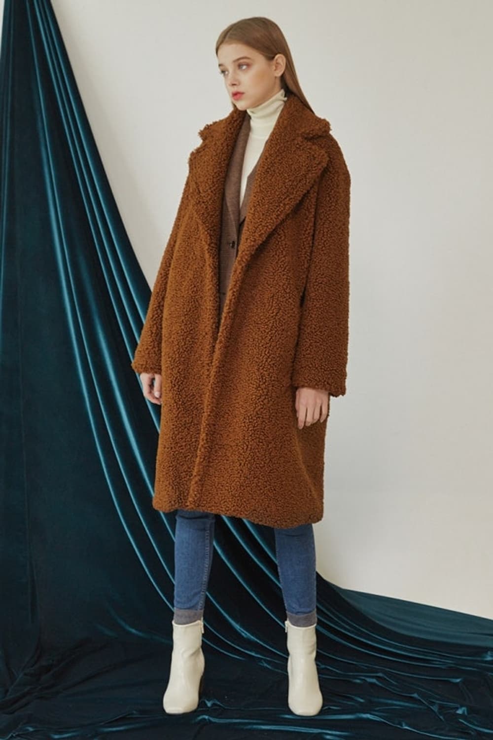 레니본 여성 테디베어 롱코트  상품이미지6