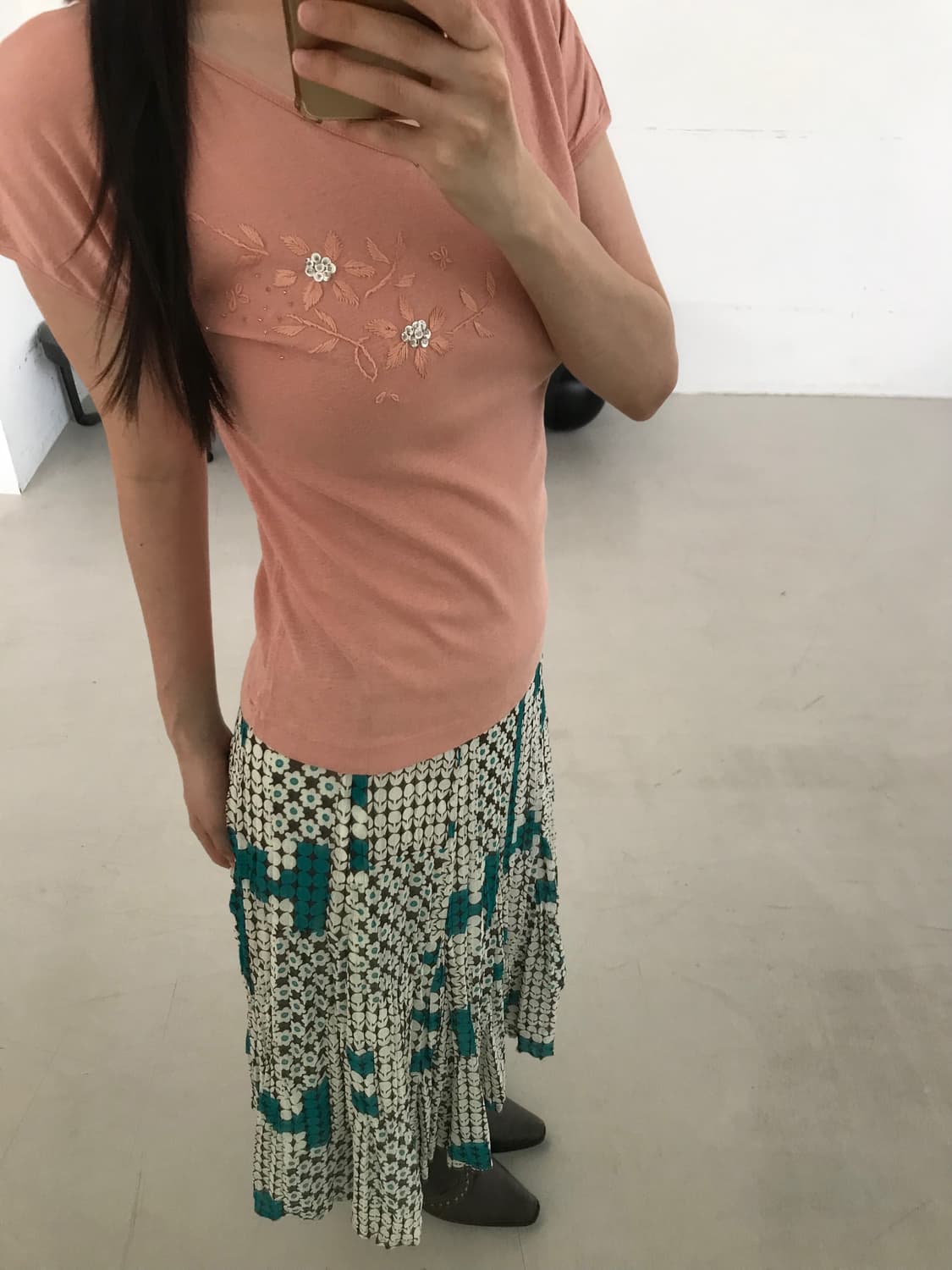 vintage pattern pink top 상품이미지5