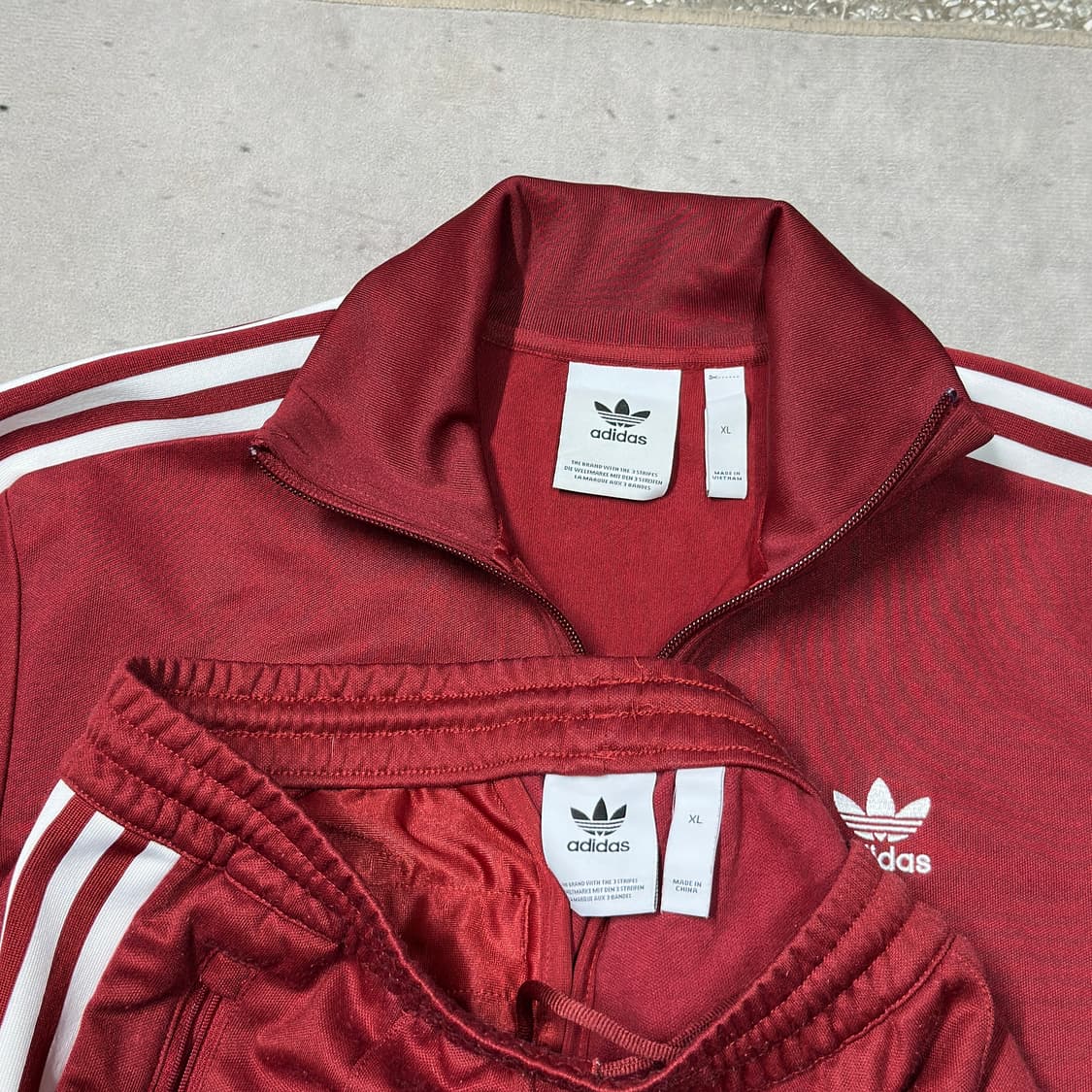 아디다스 베켄바우어 버건디 트랙세트 XL 상품이미지5