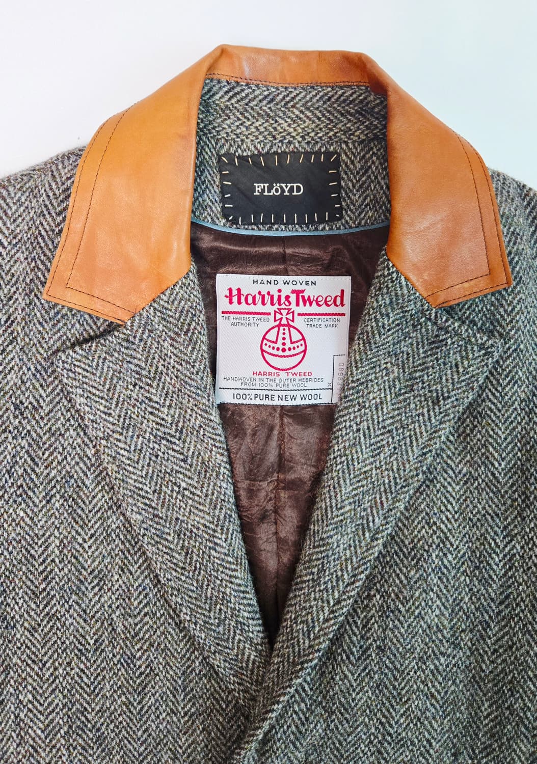 해리스트위드 가죽 카라 블레이저 자켓 상품이미지9
