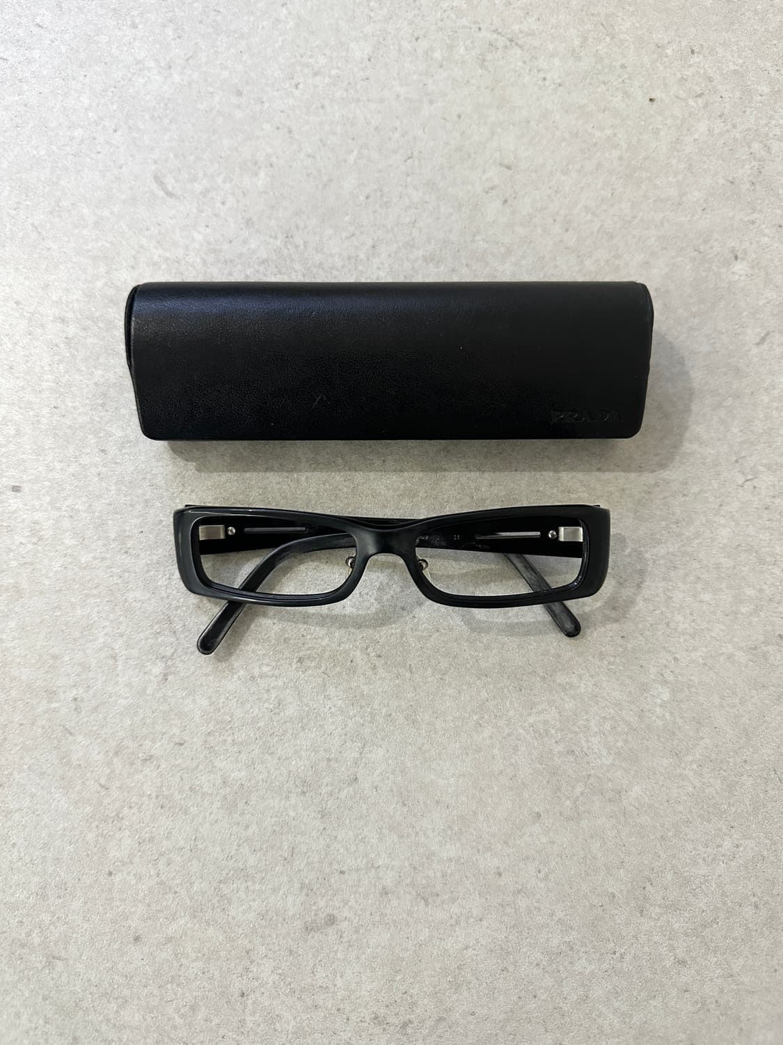 프라다 2000s 긱시크 블랙 스퀘어 안경 상품이미지1