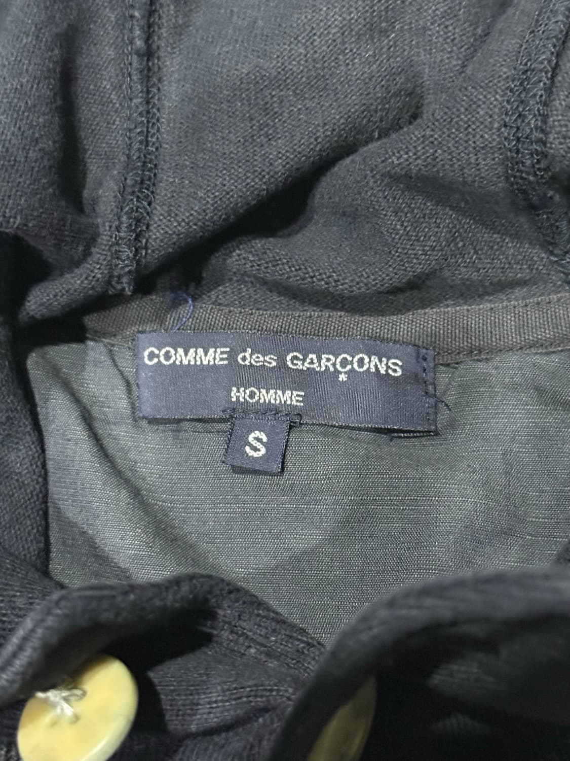 2012 꼼데가르송 아카이브 단추 버튼 업 후드 자켓 후드티 상품이미지3