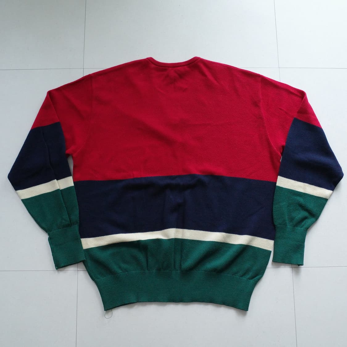 80s [영국산] 폴로 랄프로렌 울 니트 XL 브이넥 빅스트라이프 상품이미지7