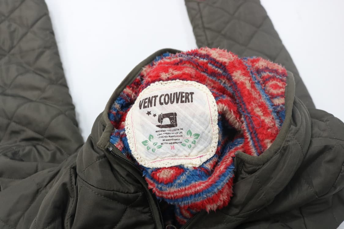 벤쿠베르(VENT COUVERT) 빈티지 카키 퀼팅 후드 자켓 (M) 상품이미지6