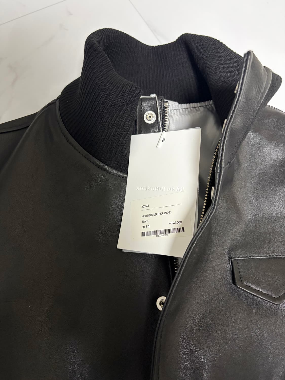 HIGH NECK LEATHER JACKET 상품이미지4