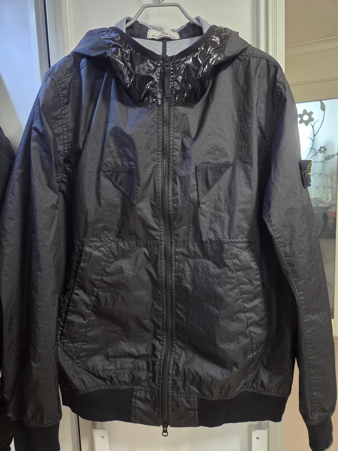 (L) 스톤아일랜드 멤브라나 3L TC 후드 바람막이 블랙 상품이미지4