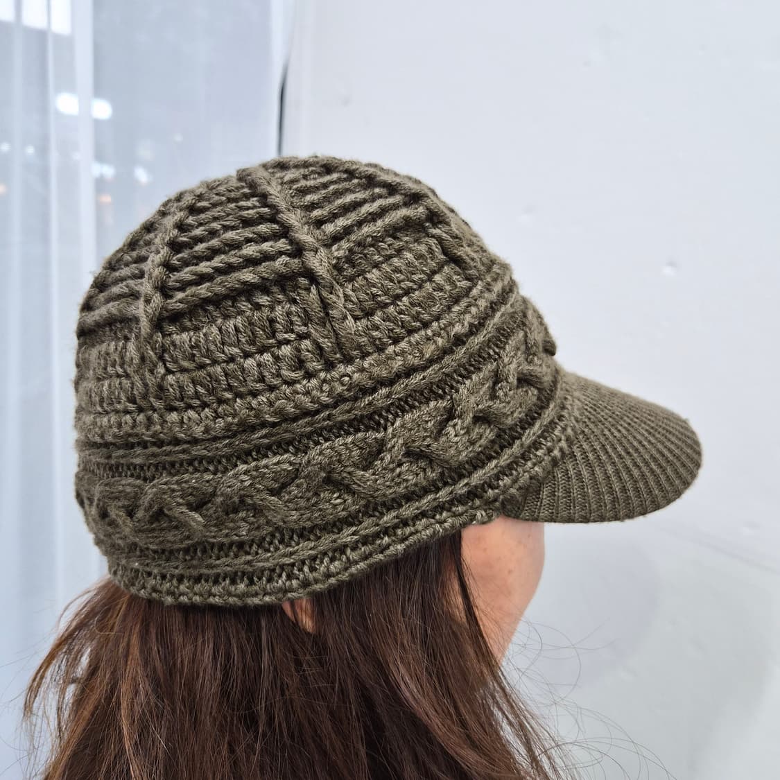 AIGLE 카키 울 니트 챙모자 상품이미지1