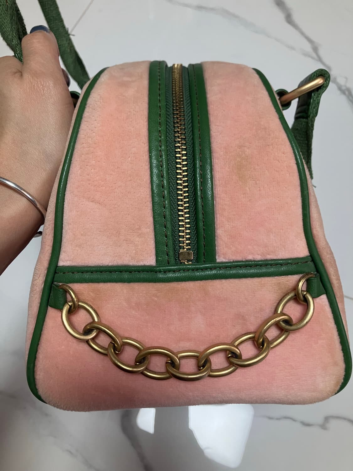 y2k 쥬시 꾸뛰르 juicy couture 볼러백 토트 벨루아 상품이미지3