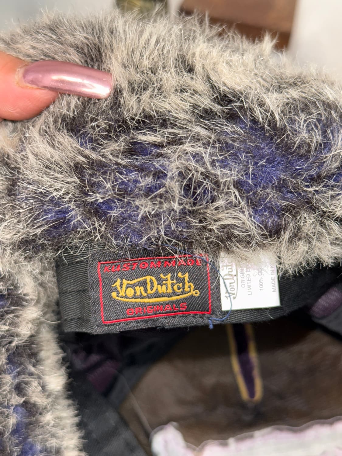 VonDutch purple fur corduroy trapper hat 상품이미지9