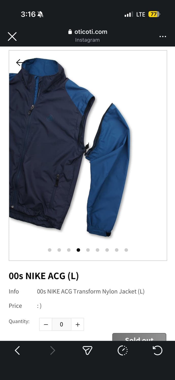 오티코티 00s 나이키 acg 나일론 자켓 상품이미지3